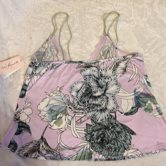 Linea Donatella Purple Tropical Cami & Shorts Pajama Set - Picture 6 of 16